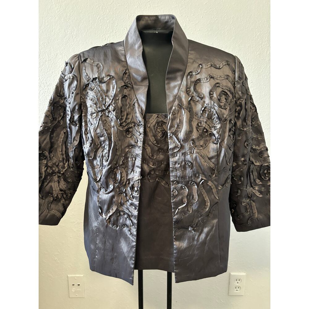 Alex Evenings Twin Set Tank Top / Sleeveles Blouse & Jacket Size Small Petites